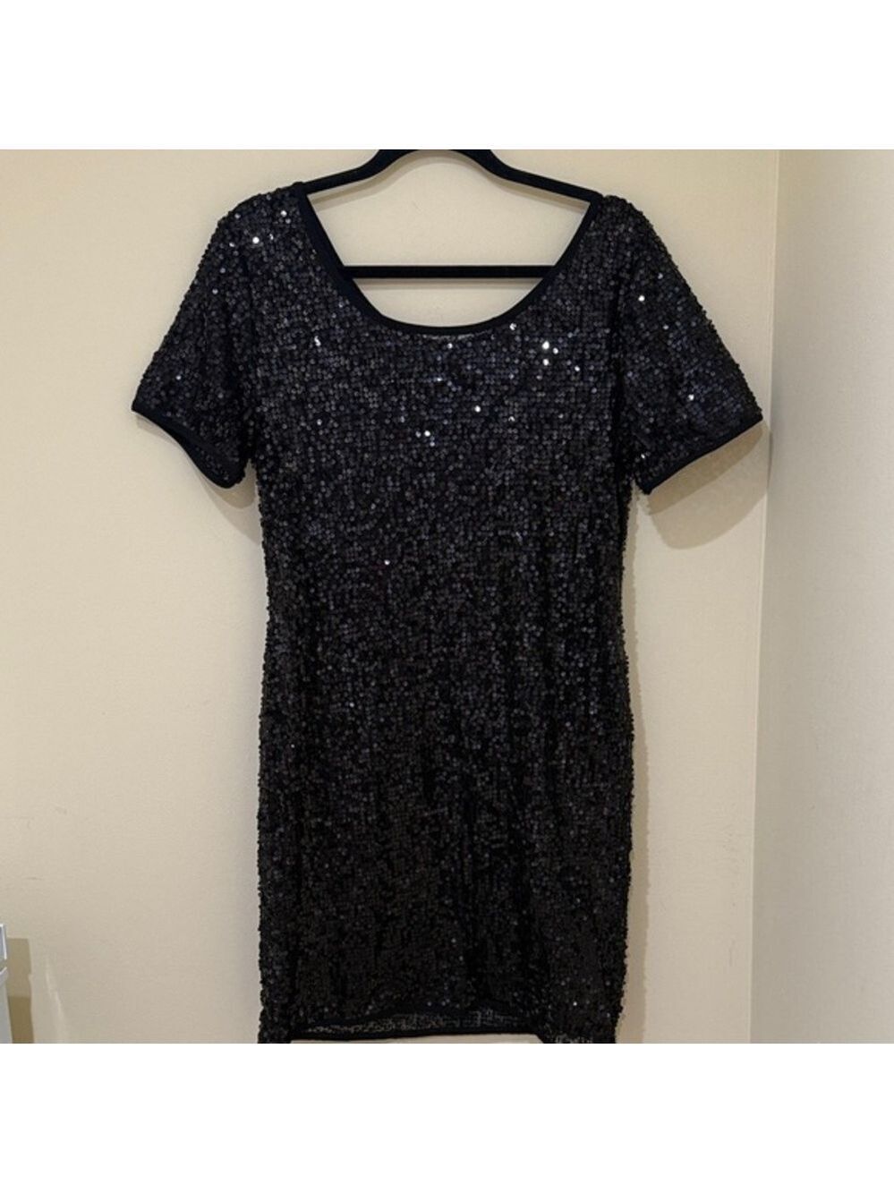 Elegant Black Sequin Dress ULTIMATE SHAPING Women’s evening dress size Large